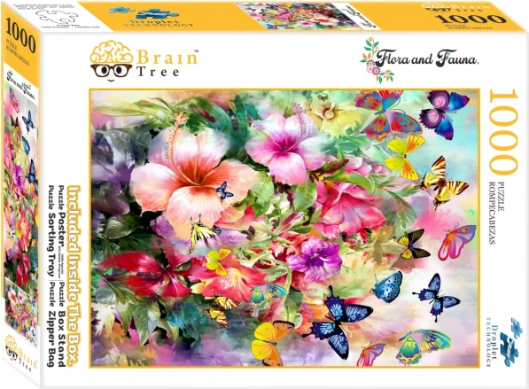 Puzzle Brain Tree flori și fluturi 1000 piese