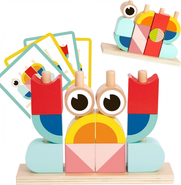 Seturi constructive creative din lemn Krab de la Tooky Toy