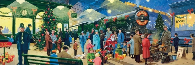 Clementoni puzzle panoramic Colecția de Crăciun: Moș Crăciun, 1000 piese