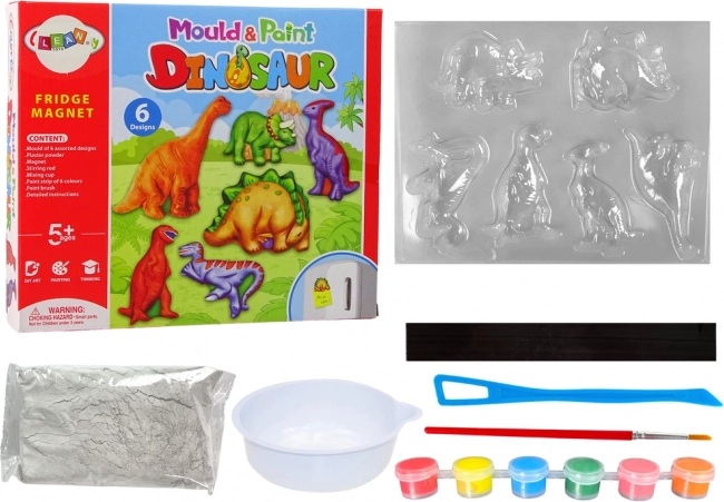 Set DIY pentru pictarea magneților de ipsos cu dinozauri