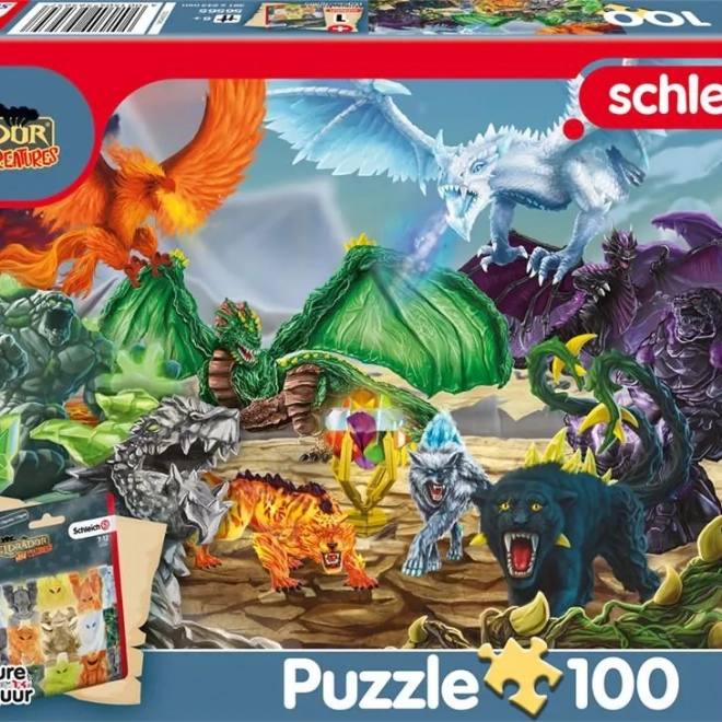 Puzzle Eldrador: Bătălia pentru super cristal 100 piese cu figurină