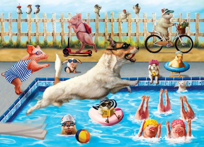 Puzzle Zi nebună la piscină XL 500 de piese