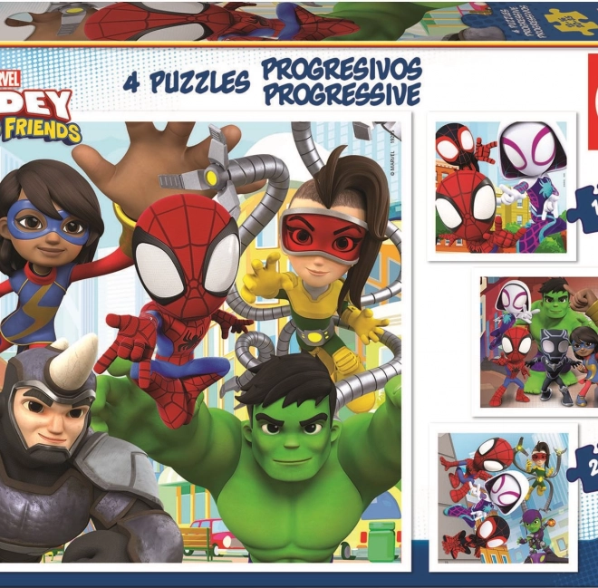 Puzzle Spidey și prietenii lui uimitori 4în1