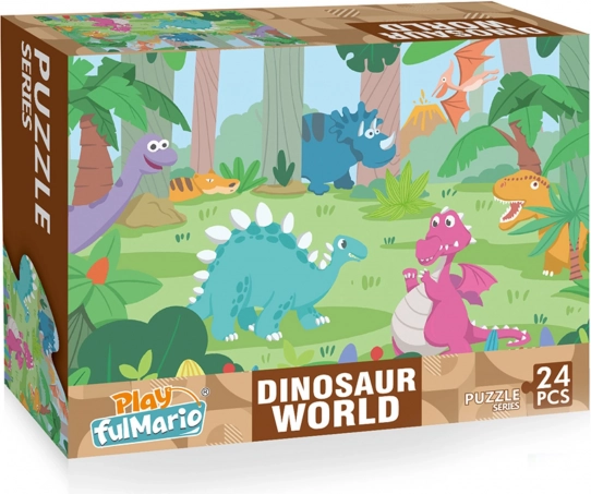 puzzle pentru copii cu dinozauri, 24 piese, 50 × 34 cm