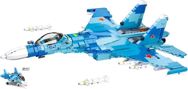 Sluban model bricks avion de vânătoare SU‑27 2 în 1