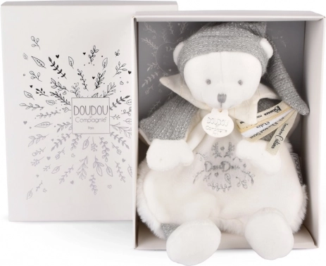 Doudou Set cadou - Ursuleț de pluș cu căciuliță 25 cm