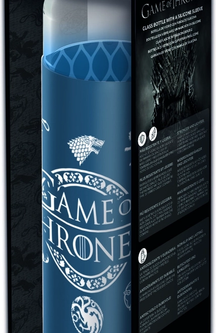 Sticlă de sticlă cu husă din silicon 585 ml – GAME OF THRONES