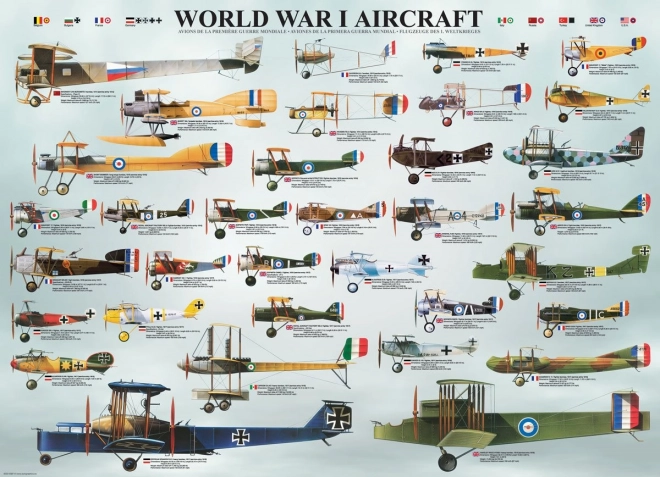 Puzzle Avioane din Primul Război Mondial 1000 piese EUROGRAPHICS