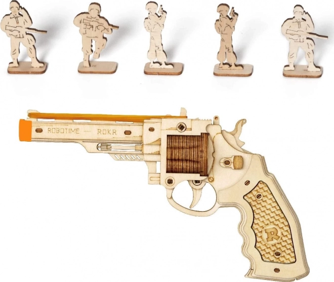 Puzzle 3D din lemn revolver Corsac de la Robotime