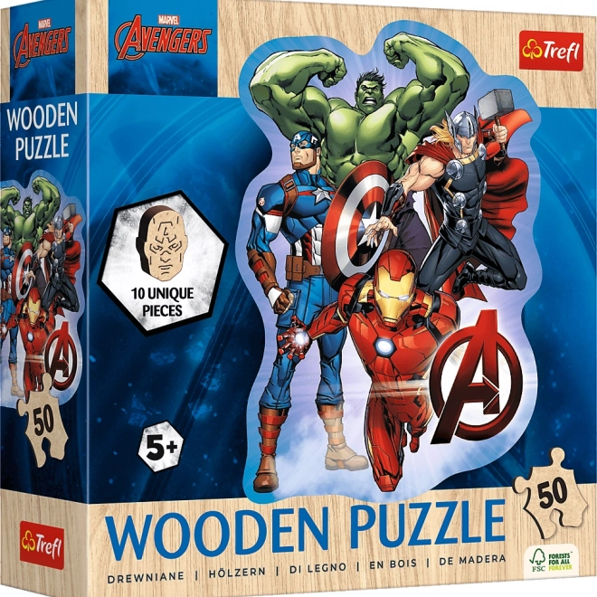 Puzzle contur din lemn AVENGERS – 50 piese