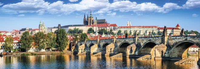 Puzzle panoramic Dino Hradčany și podul Carol 1000 de piese
