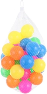 Mingi colorate din plastic 6 cm, 30 buc. în plasă