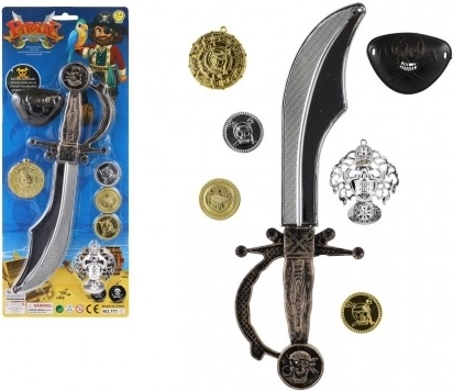Set de pirați cu sabie și accesorii (plastic, 17 × 41 cm)
