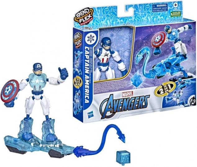 Figurine de acțiune Avengers Bend and Flex cu vehicul transformabil 15 cm