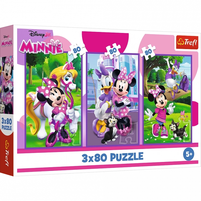 Puzzle 3x80 Minnie și prietenii de la Disney Trefl