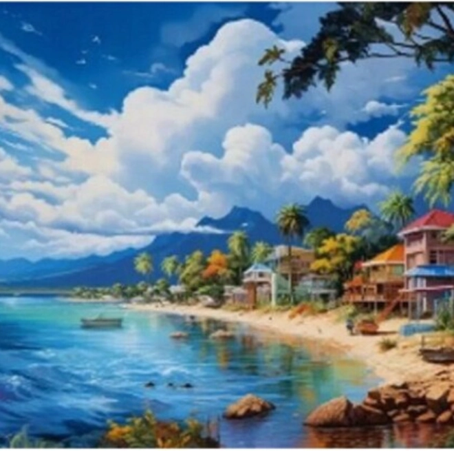 Pictură cu diamante Plaja Însorită 30x40cm