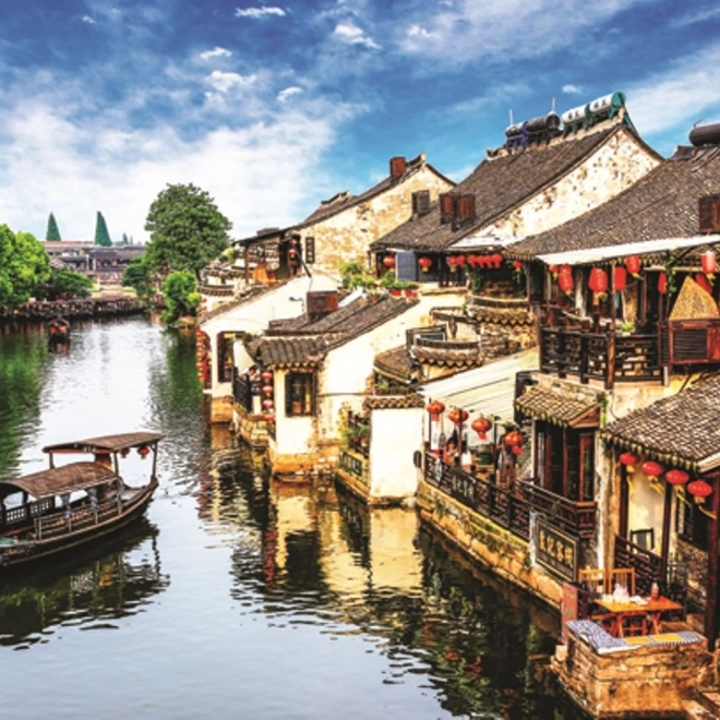 Puzzle Oraș medieval Xitang 2000 de piese