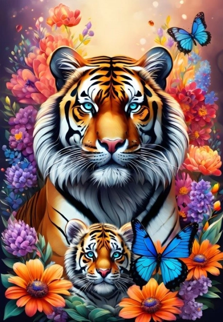 Puzzle Dragostea maternă: tigri 1000 piese ALIPSON