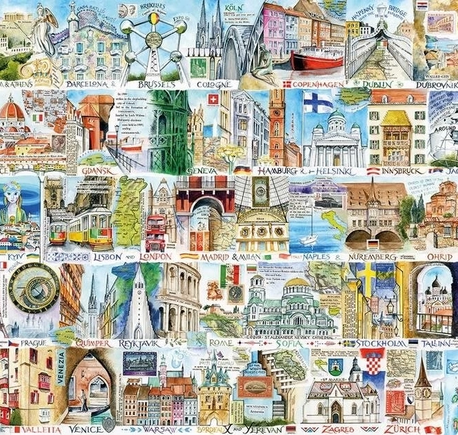 Puzzle Gibsons Monumente Europene 1000 de piese