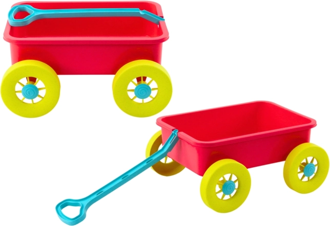 Cărucior din plastic pentru jucării de nisip – roz pastel