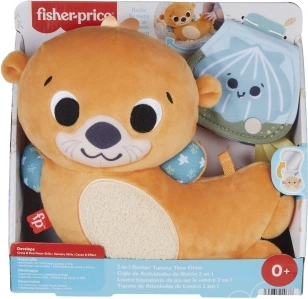 Fisher-Price vidră adorabilă 2în1 – pernuță pentru burtică și prieten zornăitor
