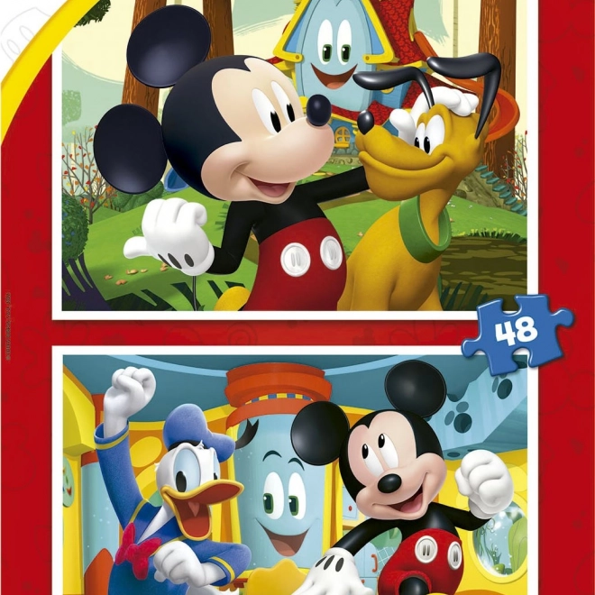 Puzzle EDUCA Mickey Mouse – Parc de distracții 2×48 piese