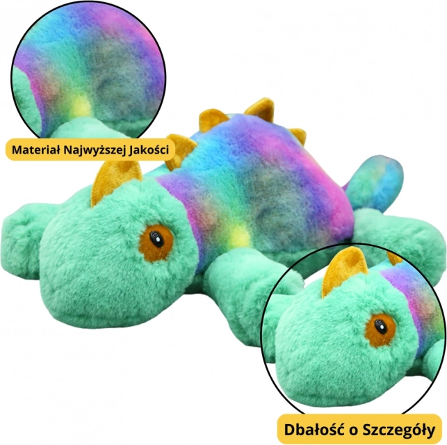 Cameleon de pluș - jucărie pufoasă colorată 45 cm