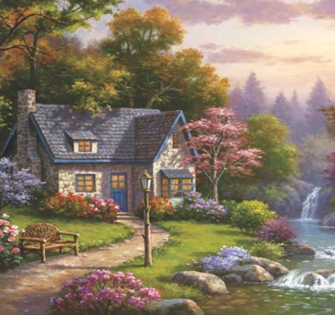 Puzzle Căsuța de la Stonybrook Falls 2000 de piese