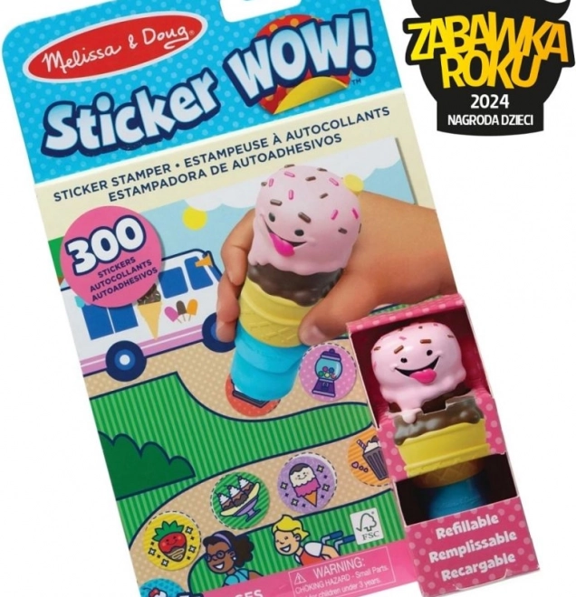 Sticker Wow – carte și ștampilă cu autocolante – înghețată