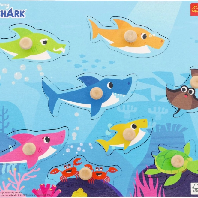 Puzzle din lemn Baby Shark – 8 piese