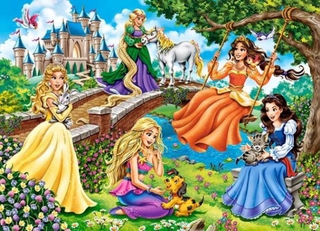 Puzzle de 180 piese cu prințese în grădină