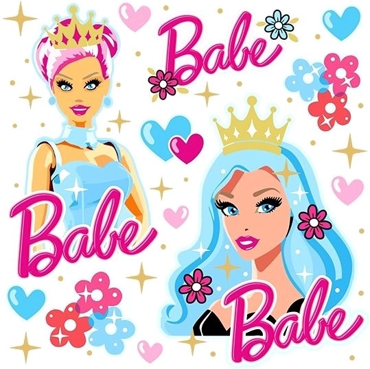 Aplicații termocolante prințesă BABE – coală mică