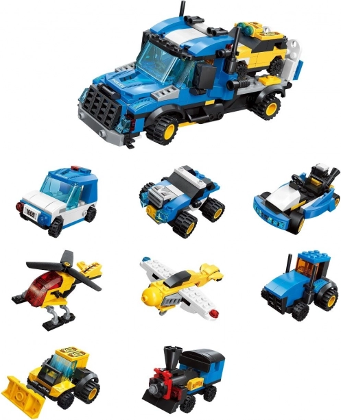 Qman camion de remorcare urban 8‑în‑1 set de construcție