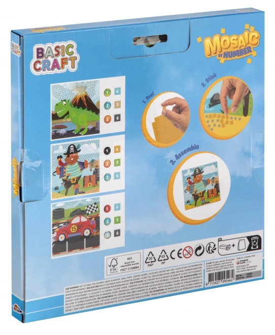 Set creativ mozaic după numere cu 3 modele