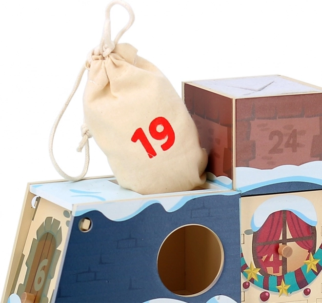 Calendar de advent din lemn Vilac căsuță