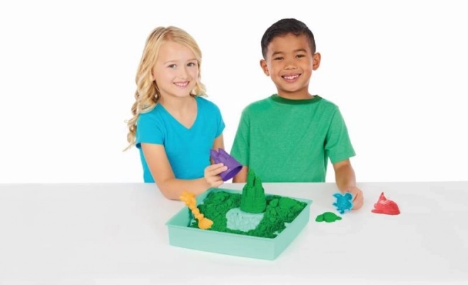 Kinetic Sand set cutie cu nisip lichid și mat verde