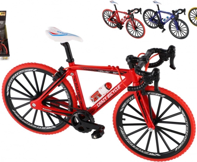 Bicicletă miniatură din metal/plastic 19 cm în culori diferite