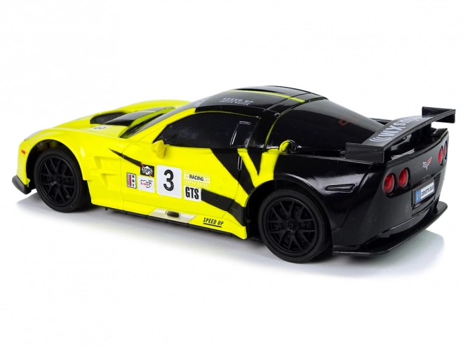 mașină sport r/c corvette galben c6.r cu lumini