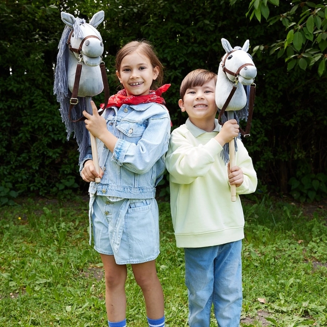 Cal pe băț HoppiHorse Hobby Horse A4 gri