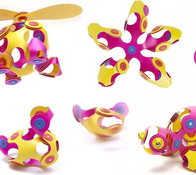 Set magnetic CLIXO roz a galben