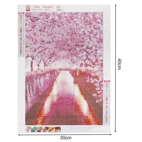 Motiv romantic cu cireși japonezi, format 30 × 40 cm