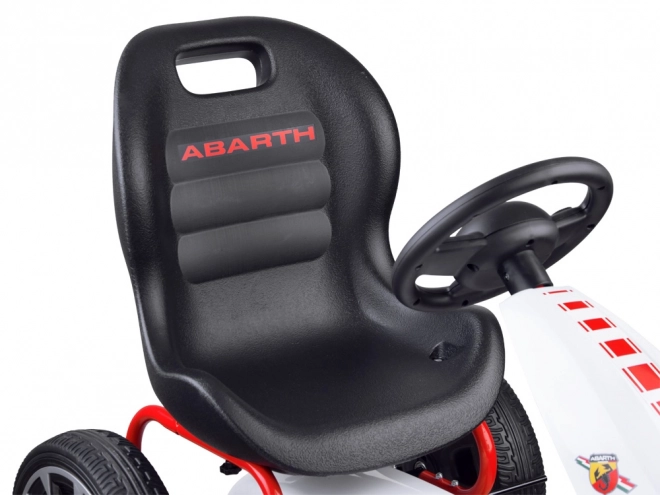 Gokart cu pedale ABARTH cu roți mari și moi – alb