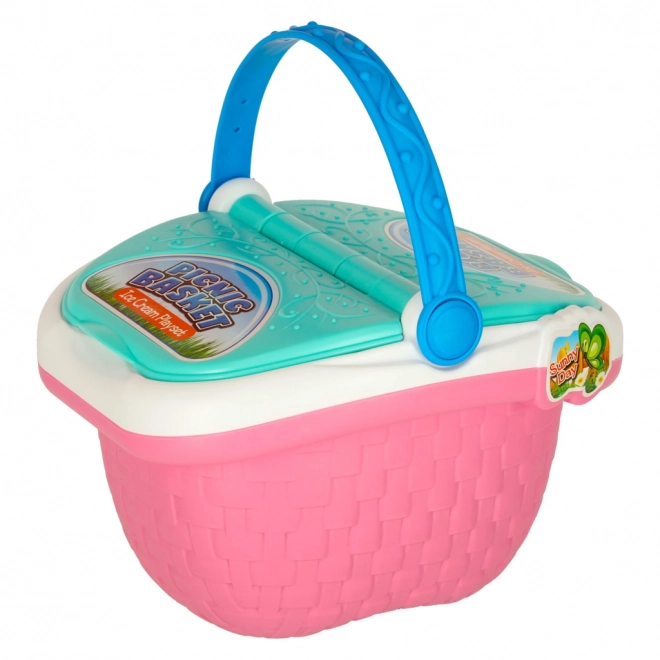 Coș de picnic cu deserturi
