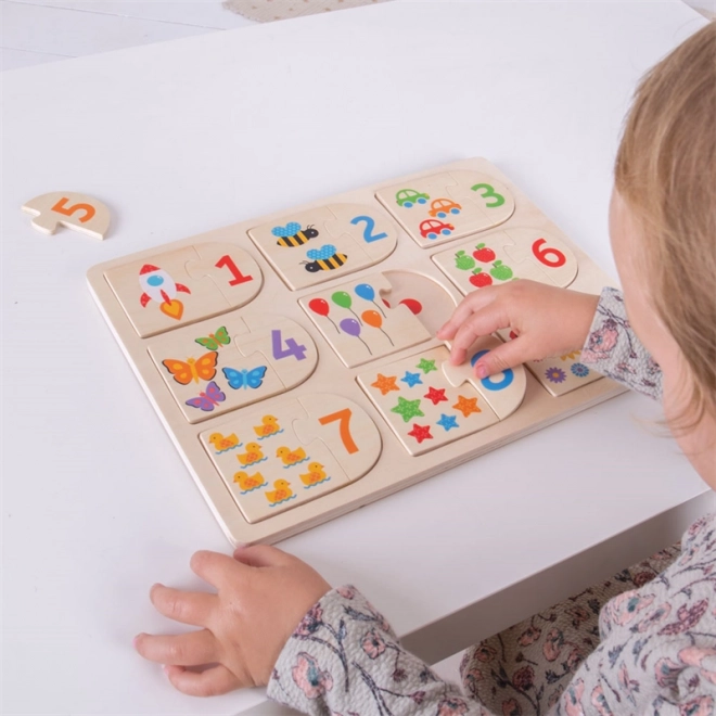 Puzzle educativ de numărare Bigjigs Toys