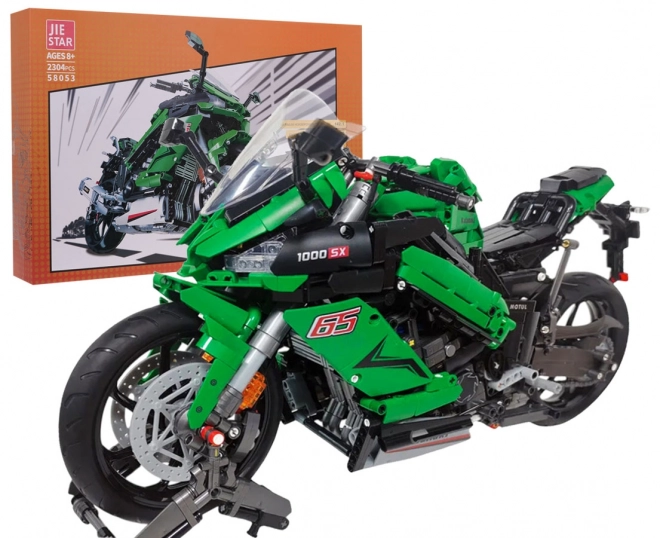 Set construcție motocicletă sport verde