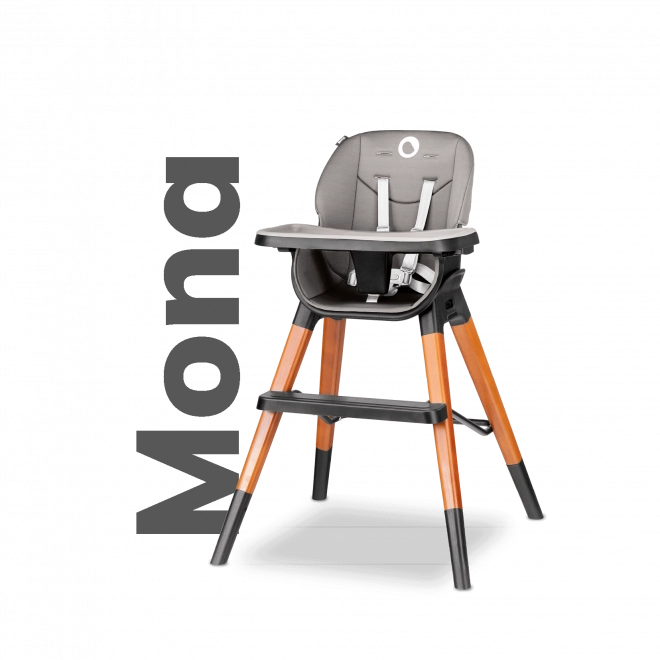Scaun de masă pentru bebeluși Mona Black Onyx