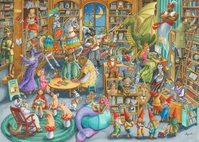 Puzzle Ravensburger miezul nopții în bibliotecă 1000 piese