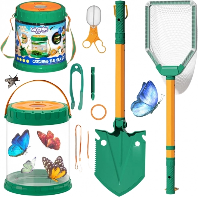 Woopie Set Mic Explorator Natură, Pânză pentru Insecte și Fluturi, Recipient pentru Pești