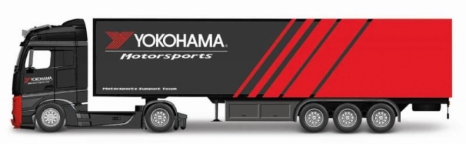 model Bburago Mercedes-Benz Actros Gigaspace cu remorcă în scala 1:43