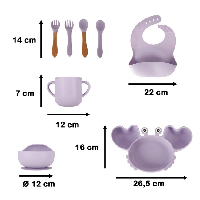 Set De Vase Silicoane Pentru Copii, 9 Piese, Violet – mov